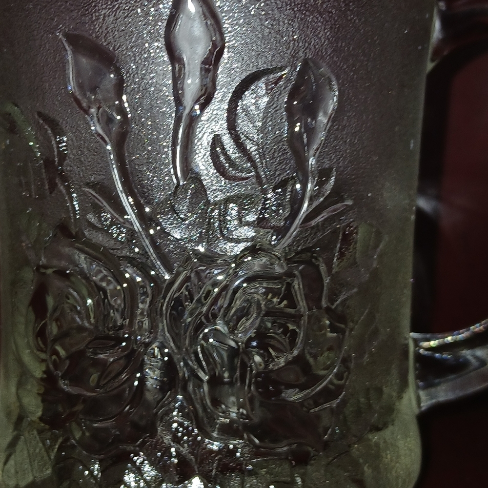 Pasari Crystal Livia Clear Glass Cups Mugs Indonesia Rose Frosted Edge F… - Picture 3 of 9